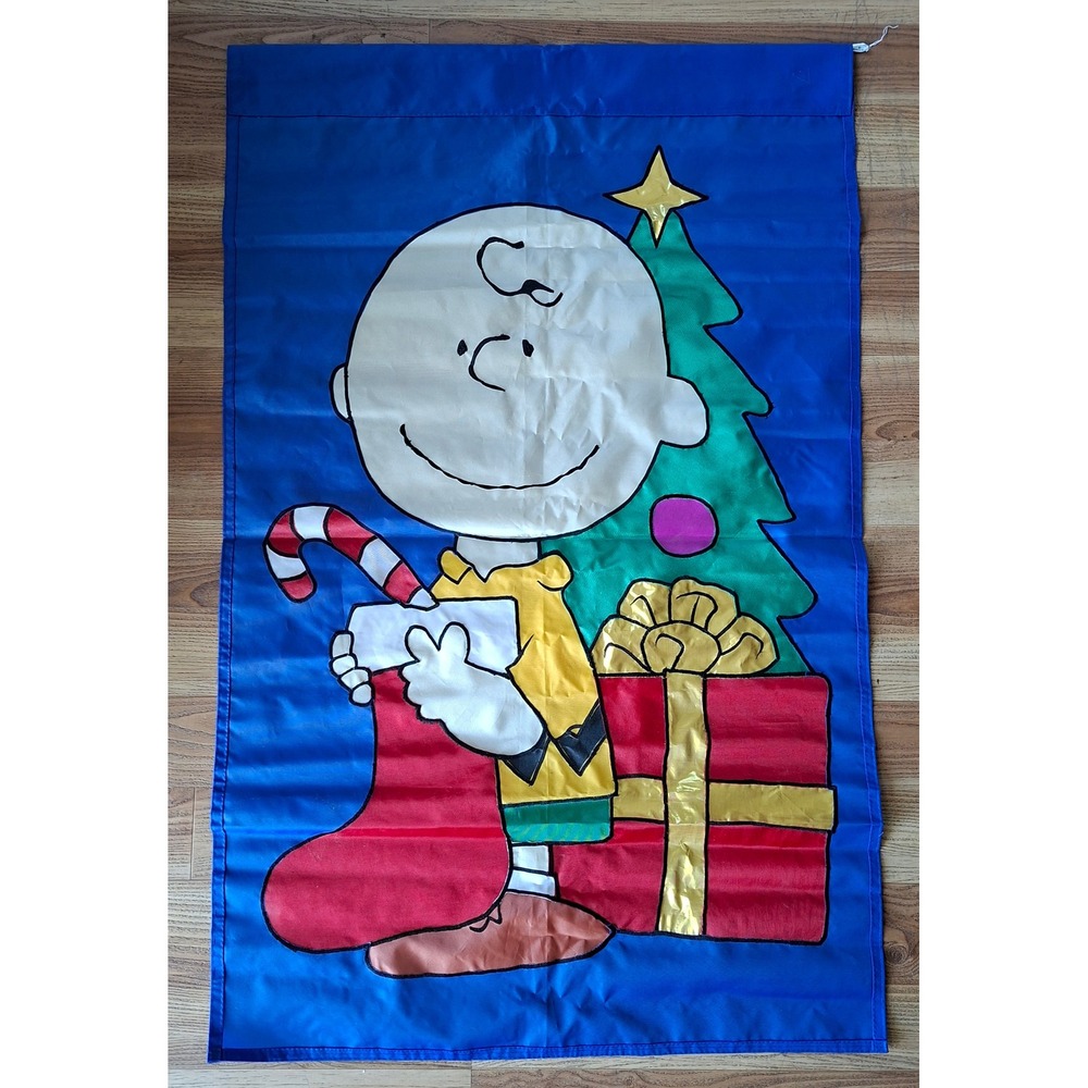 Vintage Peanuts Charlie Brown Christmas Flag 28x44 Gifts NCE #47553